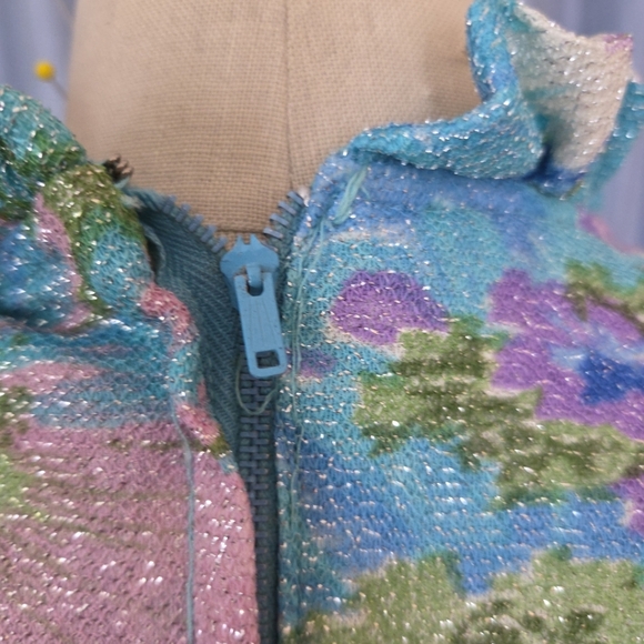 Vintage 1970 Floral Long Sleeve Maxi Dress - Picture 7 of 10